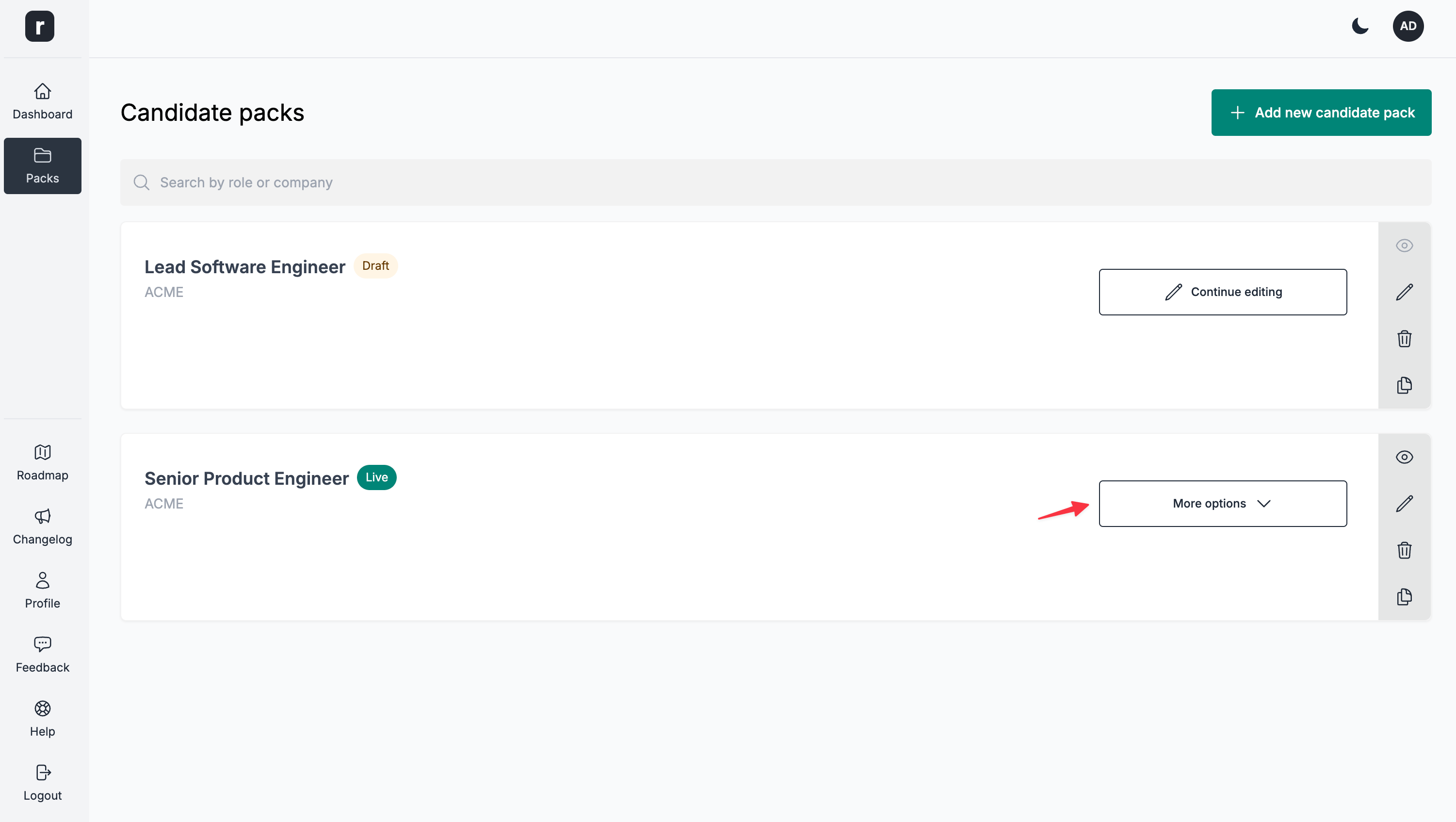 Click the more option